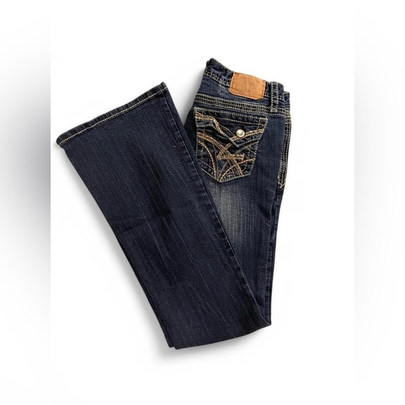 Amethyst Jeans Denim - Amethyst Jeans Dark Blue with Tan Accents